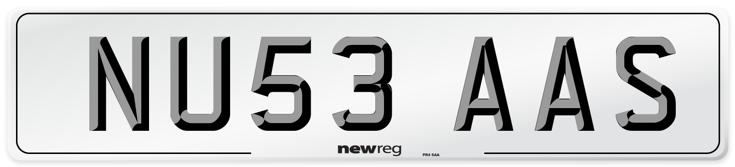 NU53 AAS Number Plate from New Reg